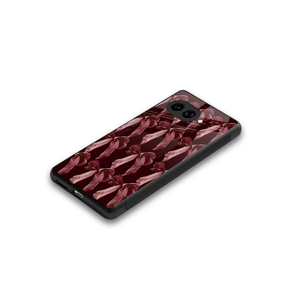 Crimson Ribbon stylish phone case for google pixel 9a | glossy glass and slim fit