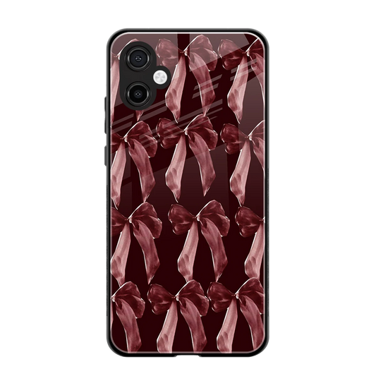 Crimson Ribbon back phone cover | glass case for samsung galaxy a06 5g