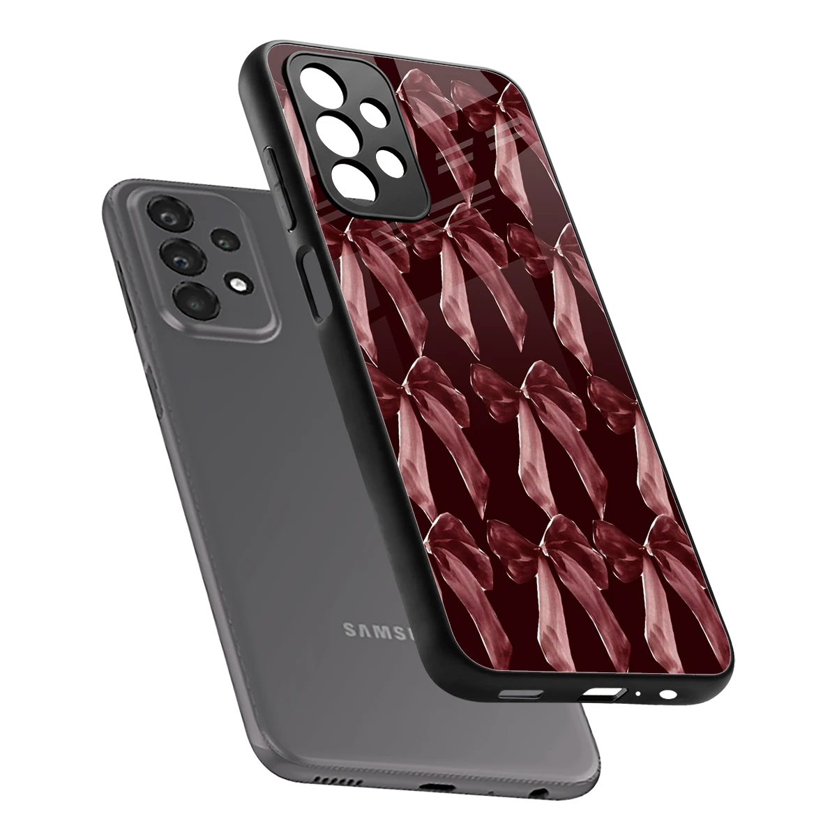 Crimson Ribbon sleek samsung galaxy a23 cover with tempered glass back and TPU edges