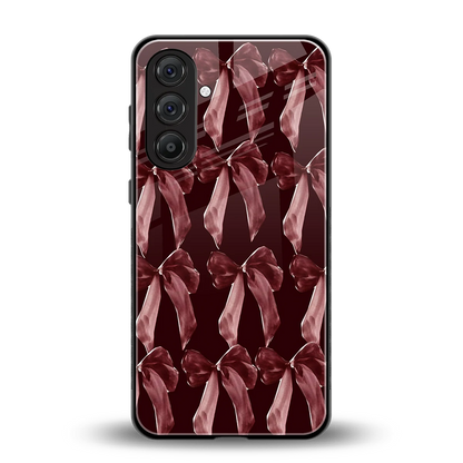 Crimson Ribbon back phone cover | glass case for samsung galaxy m36 5g