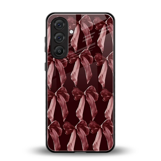 Crimson Ribbon back phone cover | glass case for samsung galaxy m17 5g