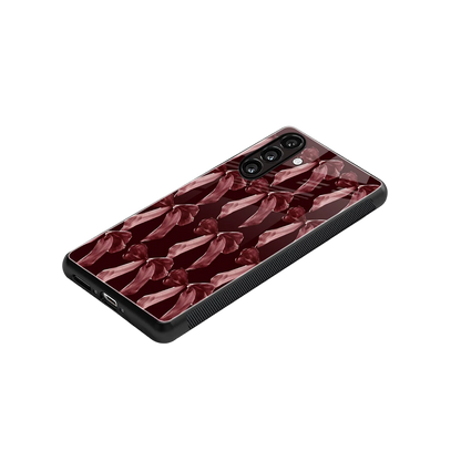 Crimson Ribbon stylish phone case for samsung galaxy a55 5g | glossy glass and slim fit