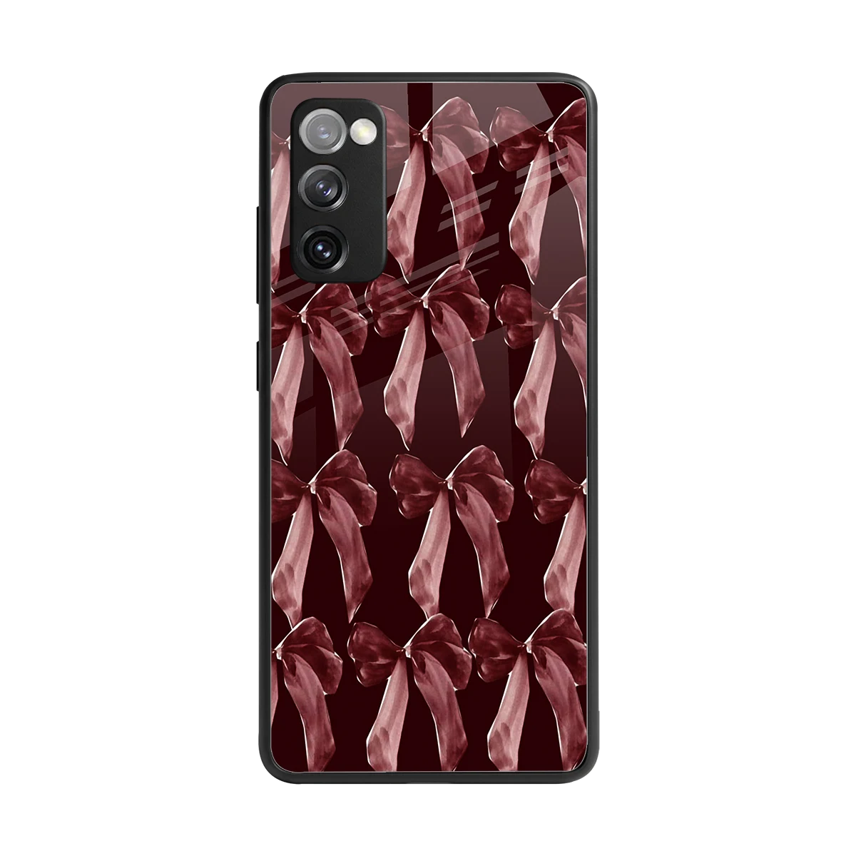 Crimson Ribbon back phone cover | glass case for samsung galaxy s20 fe