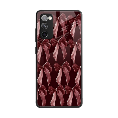 Crimson Ribbon back phone cover | glass case for samsung galaxy s20 fe