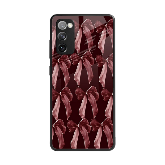 Crimson Ribbon back phone cover | glass case for samsung galaxy s20 fe
