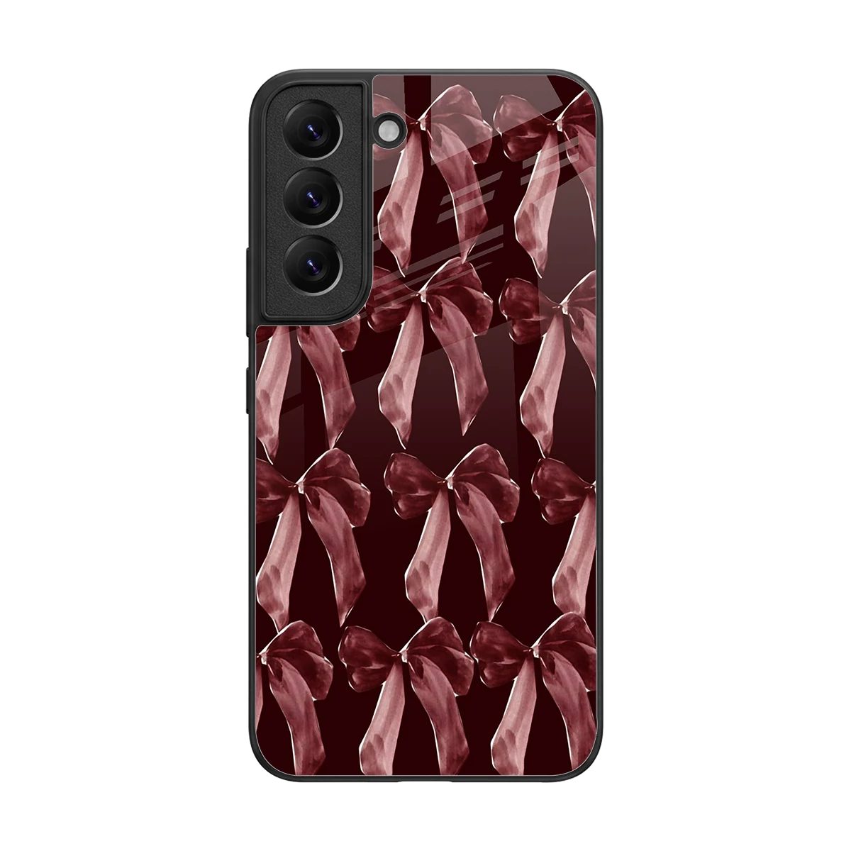 Crimson Ribbon back phone cover | glass case for samsung galaxy s22