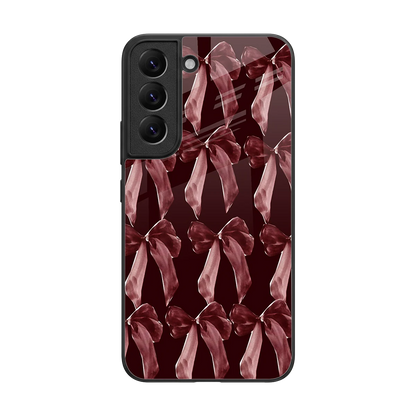 Crimson Ribbon back phone cover | glass case for samsung galaxy s22