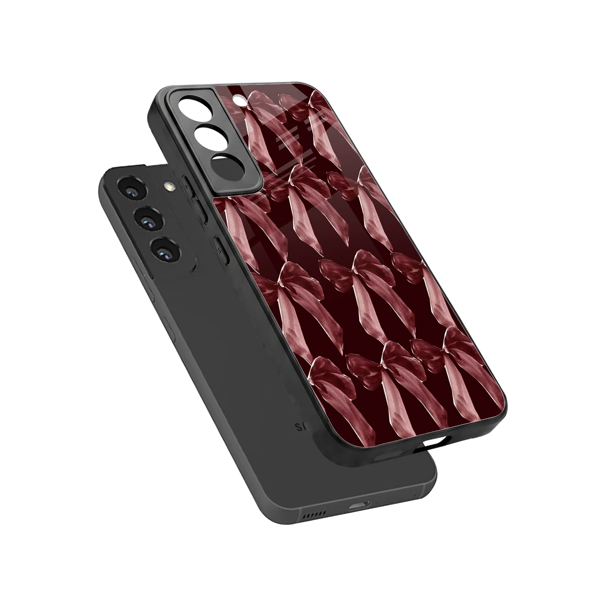 Crimson Ribbon sleek samsung galaxy s22 cover with tempered glass back and TPU edges