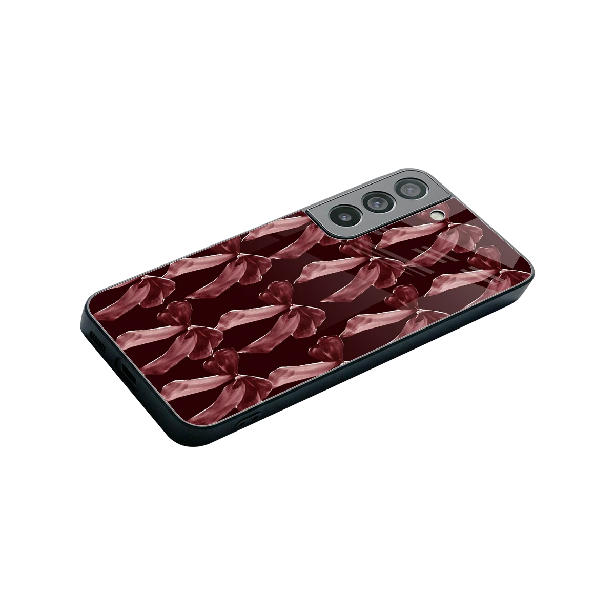 Crimson Ribbon stylish phone case for samsung galaxy s22 | glossy glass and slim fit