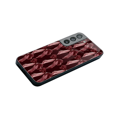 Crimson Ribbon stylish phone case for samsung galaxy s22 | glossy glass and slim fit