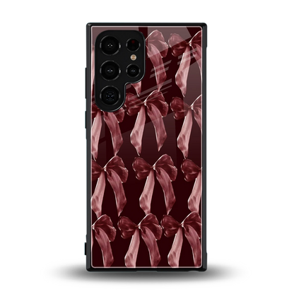 Crimson Ribbon back phone cover | glass case for samsung galaxy s24 ultra
