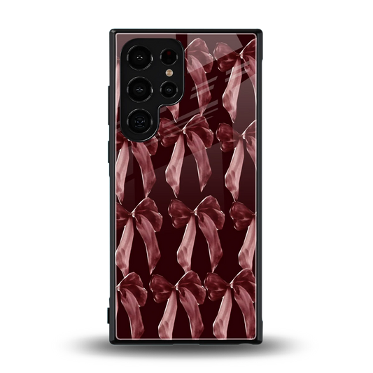 Crimson Ribbon back phone cover | glass case for samsung galaxy s24 ultra