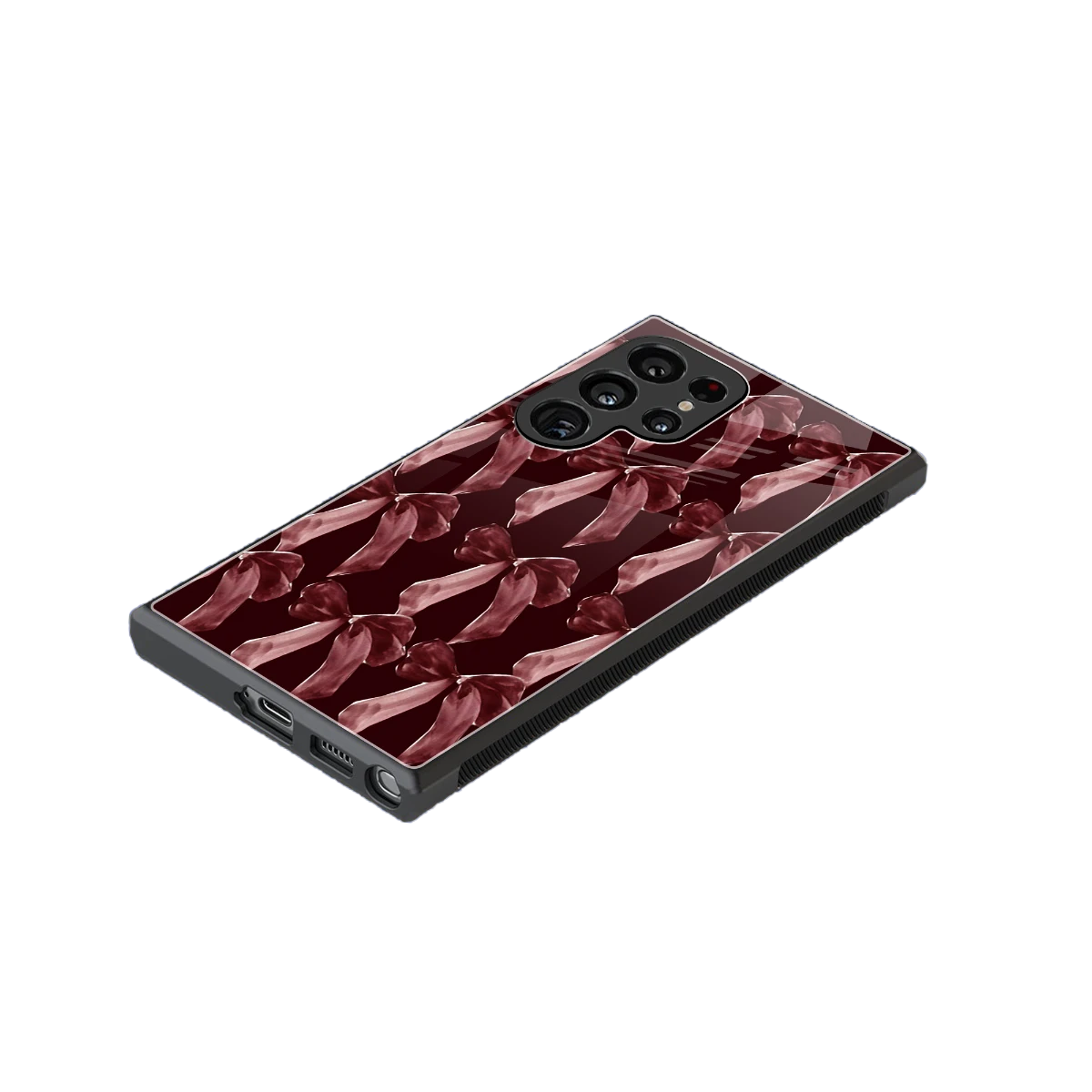 Crimson Ribbon stylish phone case for samsung galaxy s23 ultra | glossy glass and slim fit