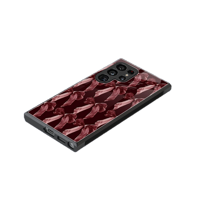 Crimson Ribbon stylish phone case for samsung galaxy s23 ultra | glossy glass and slim fit