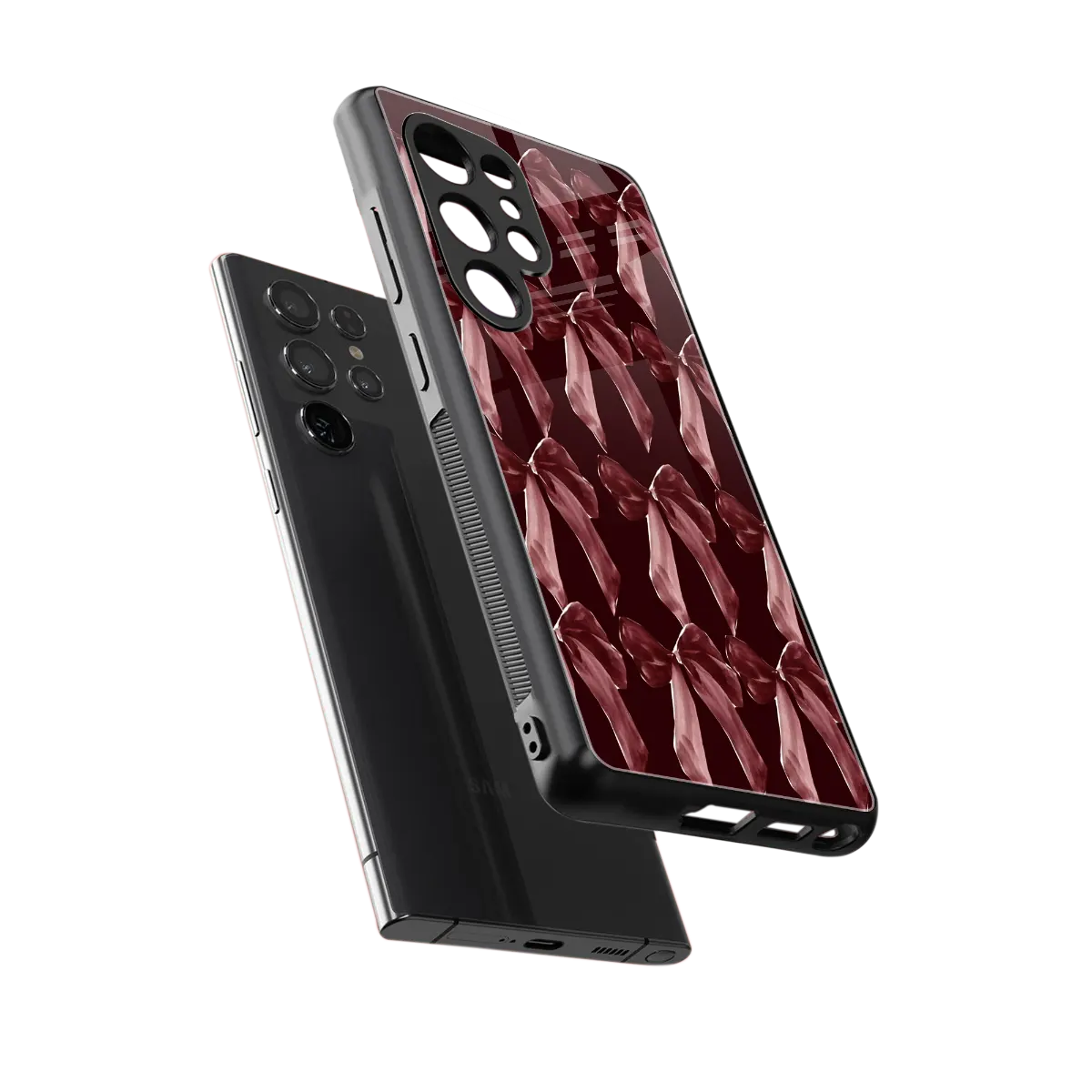 Crimson Ribbon sleek samsung galaxy s25 ultra cover with tempered glass back and TPU edges