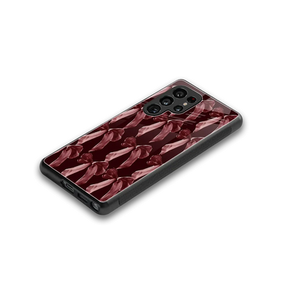Crimson Ribbon stylish phone case for samsung galaxy s25 ultra | glossy glass and slim fit