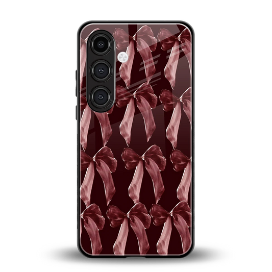 Crimson Ribbon back phone cover | glass case for samsung galaxy s24
