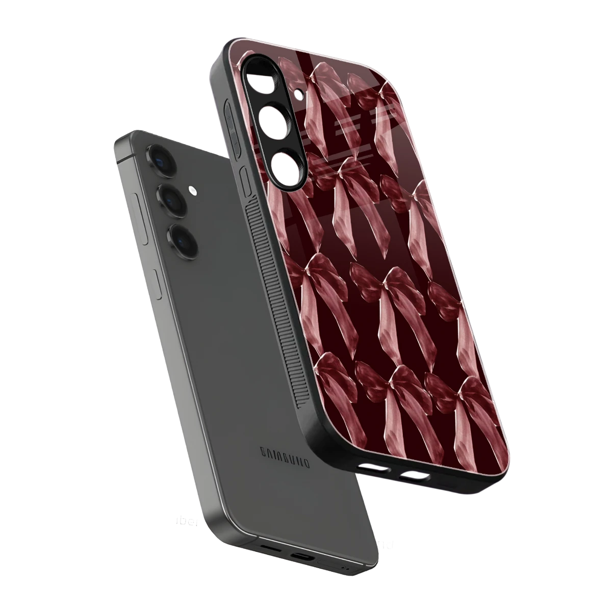 Crimson Ribbon sleek samsung galaxy s24 cover with tempered glass back and TPU edges