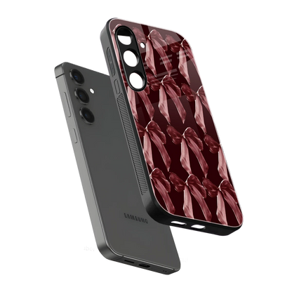 Crimson Ribbon sleek samsung galaxy s25 fe cover with tempered glass back and TPU edges