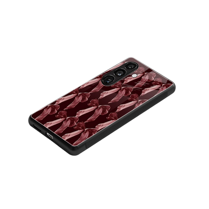 Crimson Ribbon stylish phone case for samsung galaxy s23 fe | glossy glass and slim fit