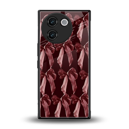 Crimson Ribbon back phone cover | glass case for vivo v30e