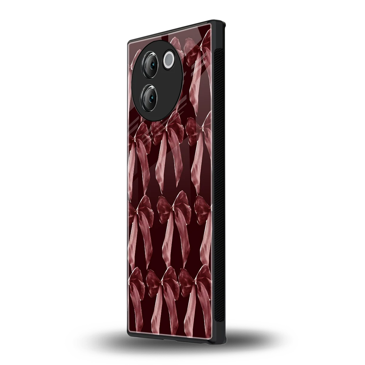 Crimson Ribbon vivo v30e mobile cover | shockproof glass phone case