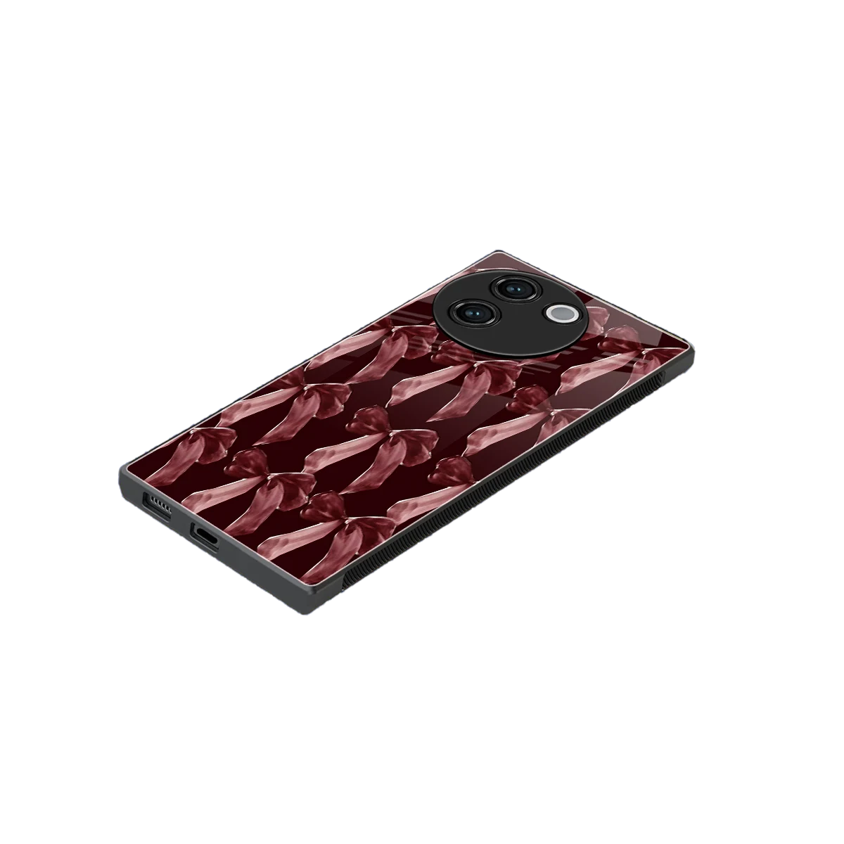 Crimson Ribbon stylish phone case for vivo v30e | glossy glass and slim fit