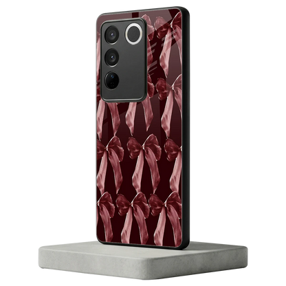 Crimson Ribbon vivo v27 5g mobile cover | shockproof glass phone case