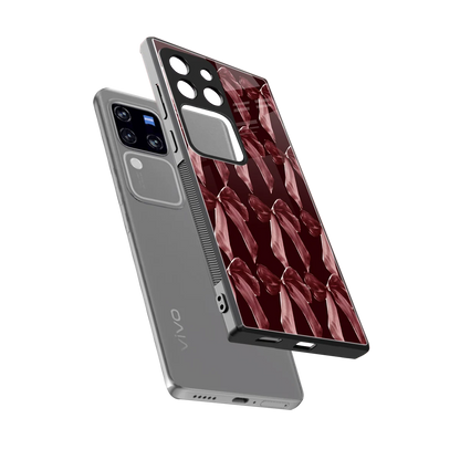 Crimson Ribbon sleekvivo v30 pro cover with tempered glass back and TPU edges