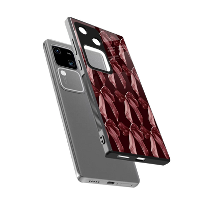 Crimson Ribbon sleek vivo v30 cover with tempered glass back and TPU edges