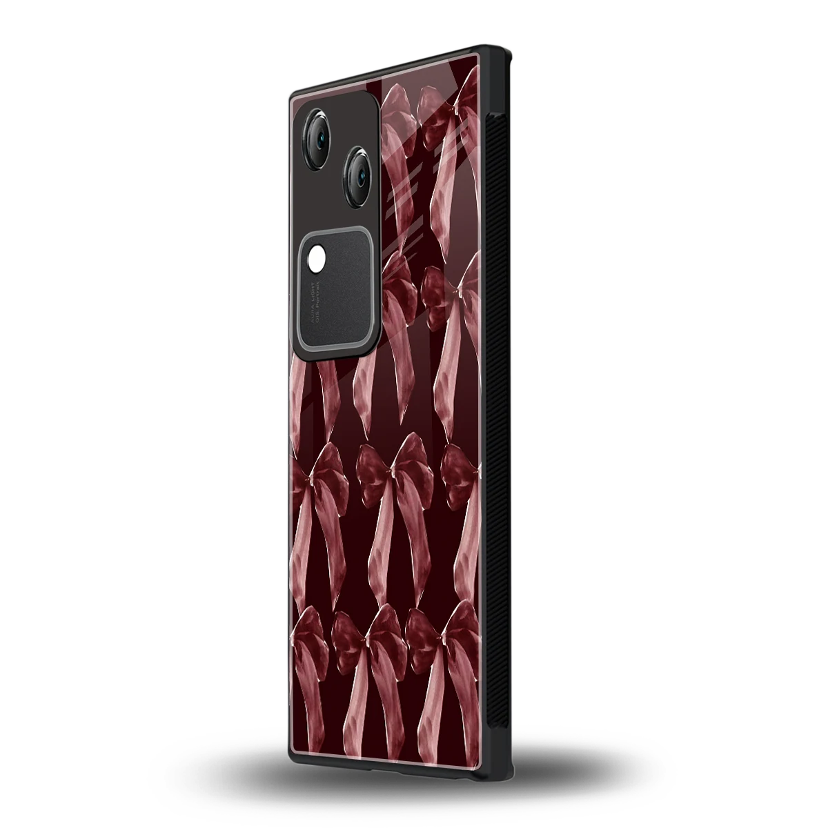 Crimson Ribbon vivo v30 mobile cover | shockproof glass phone case