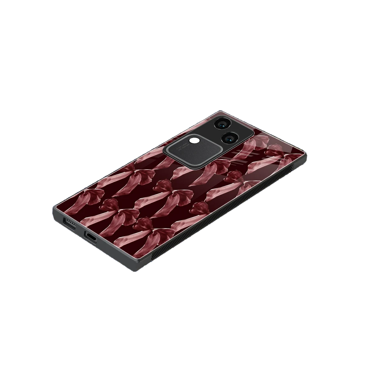 Crimson Ribbon stylish phone case for vivo v30 | glossy glass and slim fit