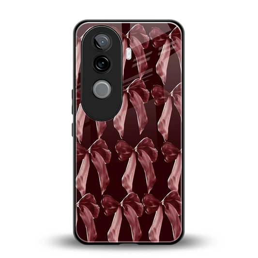Crimson Ribbon back phone cover | glass case for vivo v40e