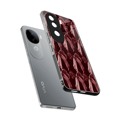 Crimson Ribbon sleek vivo v40e cover with tempered glass back and TPU edges