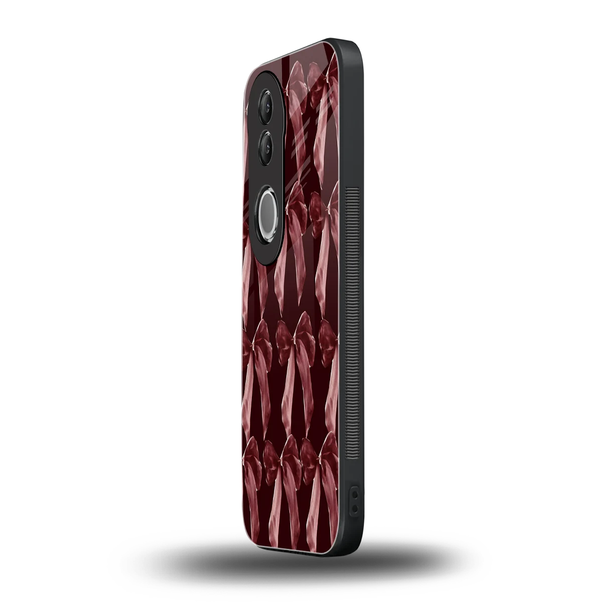 Crimson Ribbon vivo v50 mobile cover | shockproof glass phone case