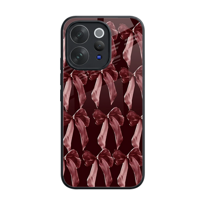 Crimson Ribbon back phone cover | glass case for vivo v70