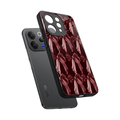 Crimson Ribbon sleek vivo v70 elite cover with tempered glass back and TPU edges