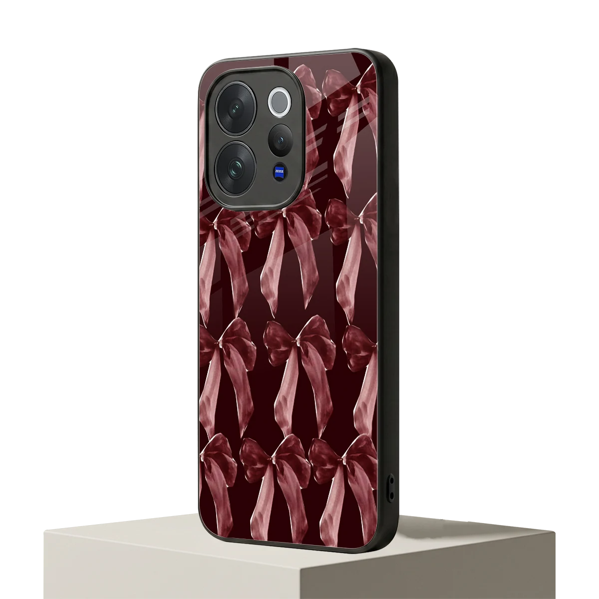 Crimson Ribbon vivo v70 mobile cover | shockproof glass phone case