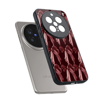 Crimson Ribbon sleek vivo x200 pro cover with tempered glass back and TPU edges