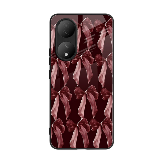 Crimson Ribbon back phone cover | glass case for Vivo-y100