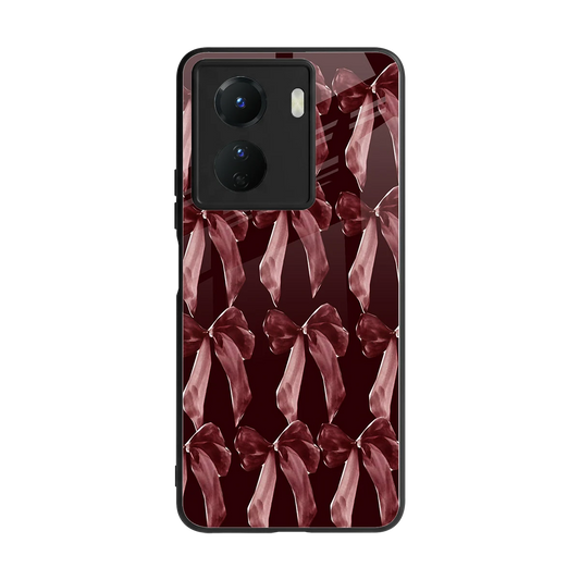 Crimson Ribbon back phone cover | glass case for vivo y16