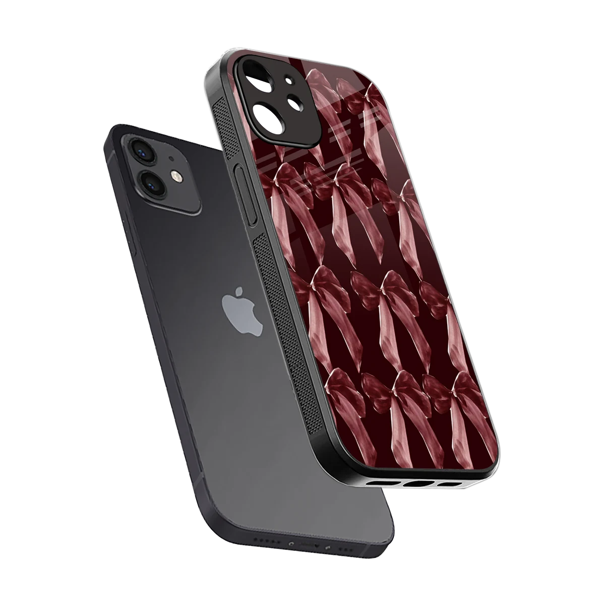 Crimson Ribbon sleek iphone 12 cover with tempered glass back and TPU edges