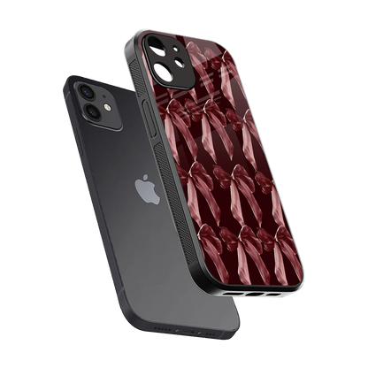 Crimson Ribbon sleek iphone 12 cover with tempered glass back and TPU edges