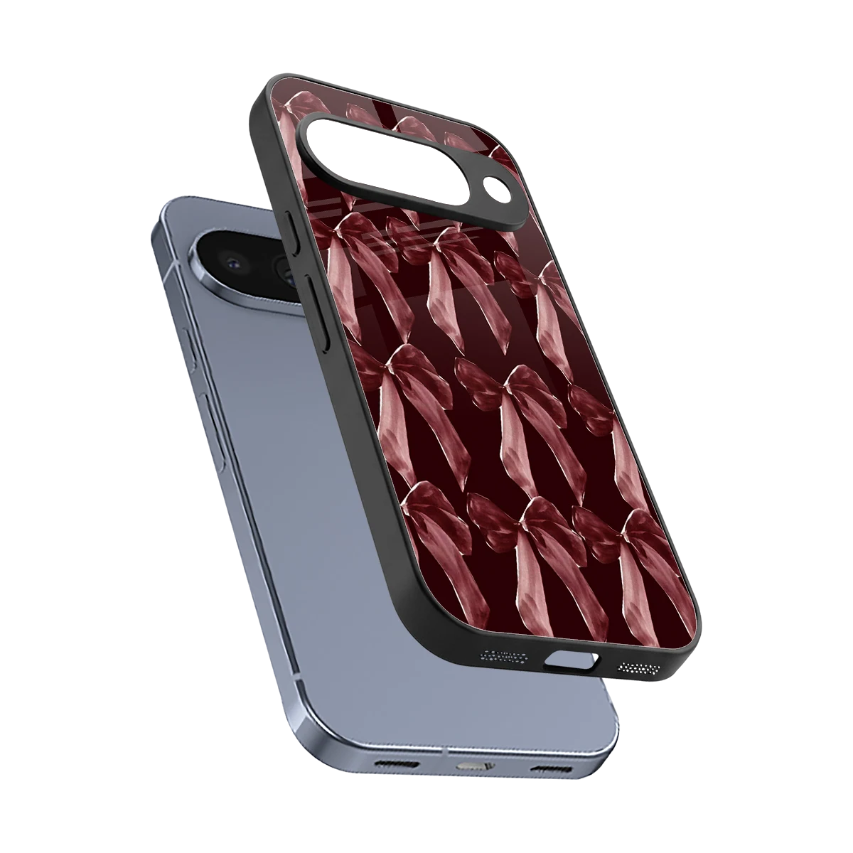 Crimson Ribbon sleek google pixel 10 cover with tempered glass back and TPU edges