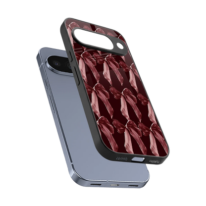 Crimson Ribbon sleek google pixel 10 cover with tempered glass back and TPU edges