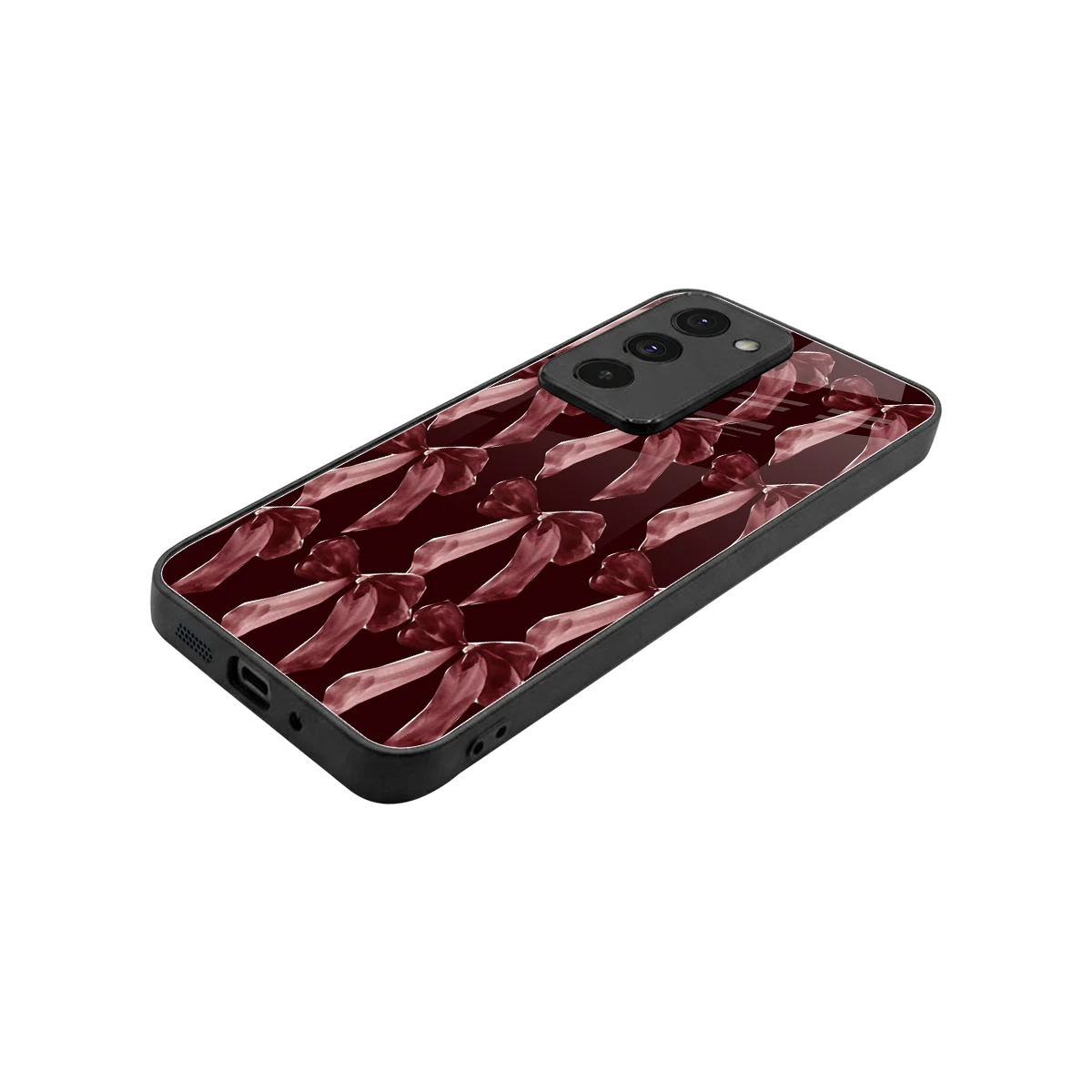 Crimson Ribbon stylish phone case for redmi 15 5g | glossy glass and slim fit