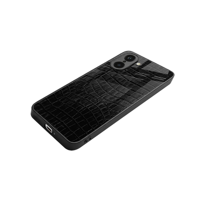 Croco Black stylish phone case for oneplus nord ce5 5g | glossy glass and slim fit