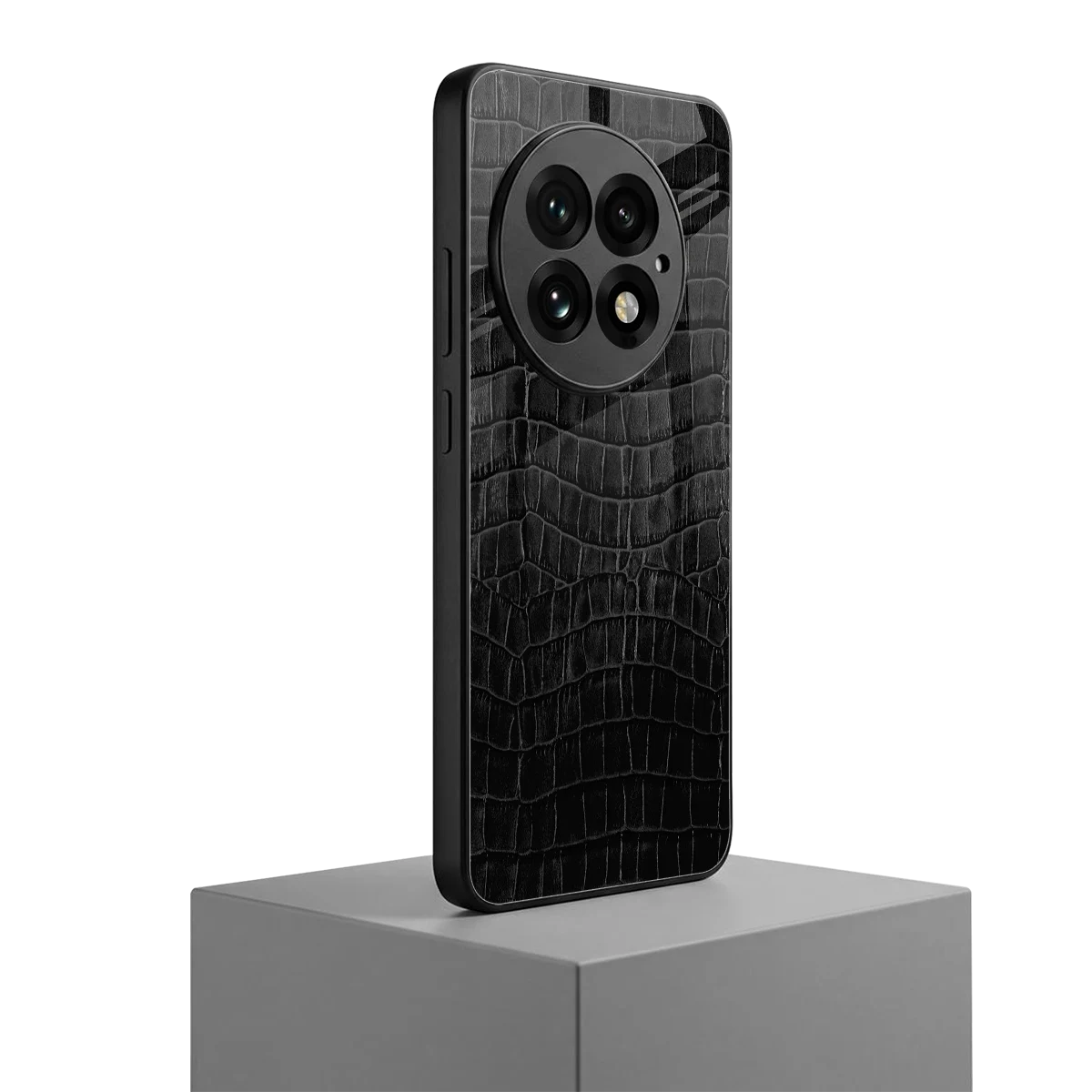 Croco Black oneplus 13 mobile cover | shockproof glass phone case