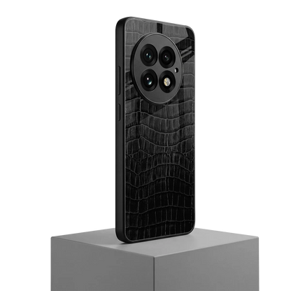 Croco Black oneplus 13 mobile cover | shockproof glass phone case