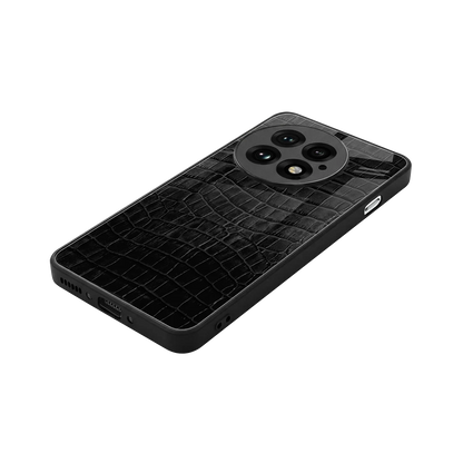 Croco Black stylish phone case for oneplus 13 | glossy glass and slim fit